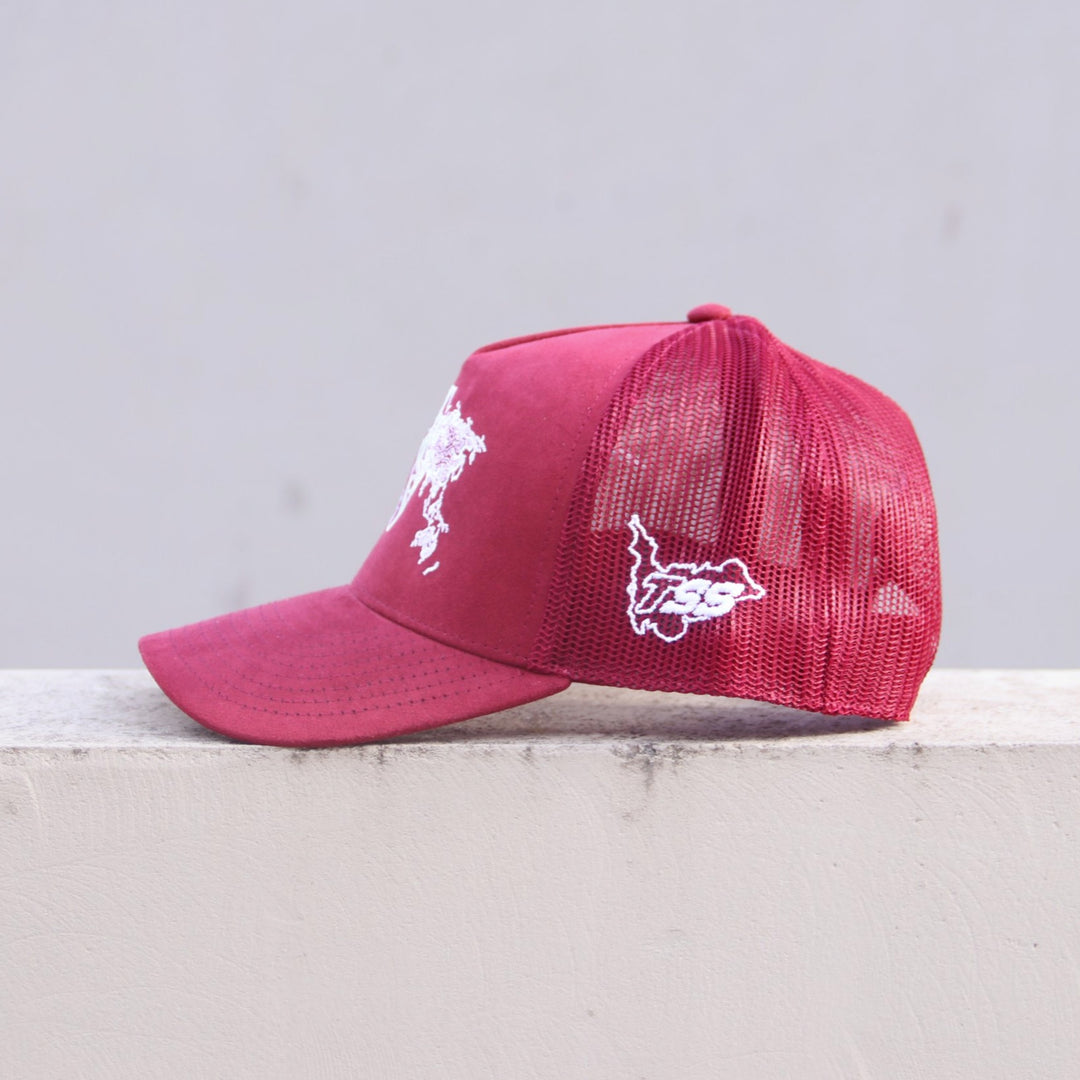 TSS GLOBAL CAP - MAROON SUEDE