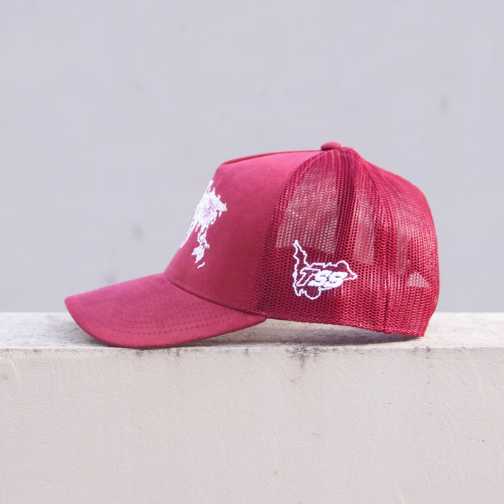 TSS GLOBAL CAP - MAROON SUEDE
