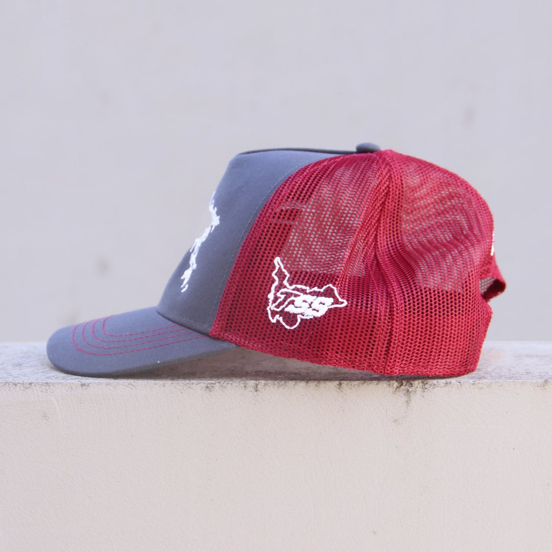 TSS GLOBAL CAP - DARK GREY / MAROON COTTEN
